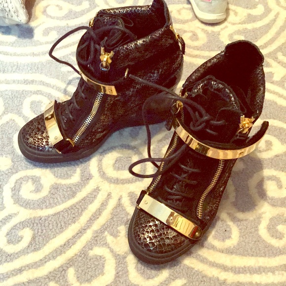 GIUSEPPE ZANOTTI Lorenz Snakeskin Print High Tops - Picture 1 of 8